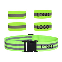 High Visibility Reflective Safety Belt Set Elastic Leg Arm Wrist Ankle Band Adjustable Size 2 Pack Set Custom Logo Cheap